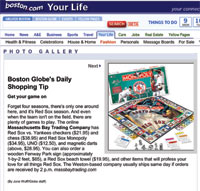 Red Sox Monopoly in the Boston Globe