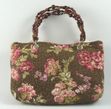 Dark Brown with Roses Handbag