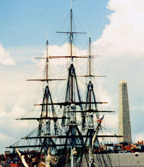 Photograph of Bunker Hill and USS Constitution
