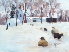 Winter Sheep Framed Art Print