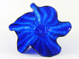 Aquatic handblown votive in cobalt