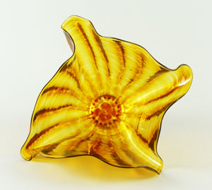 Aquatic handblown votive in gold