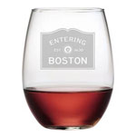 Entering Boston Stemless Wine Glass Set of 4