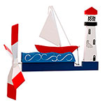 Sailboat and Lighthouse Whirligig