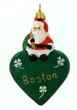 Santa with Love Boston Landmark Ornament