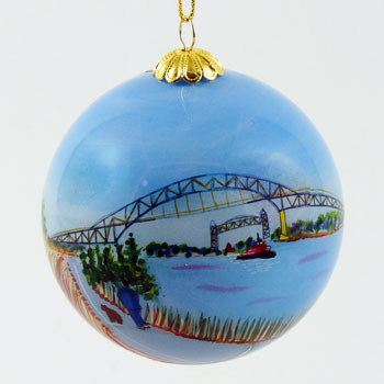 Cape Cod Bridges Ball Ornament