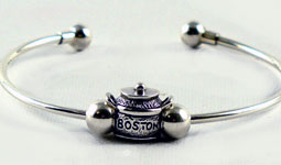 Boston Bean Pot Bead with optional Sterling silver cuff bangle