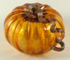 Squat Glass Pumpkin - Harvest