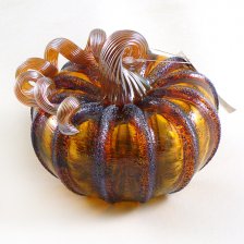 Squat Glass Pumpkin - Frosted Harvest