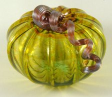 Squat Glass Pumpkin - Autumn Green