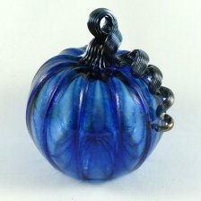Medium Glass Pumpkin - Blue