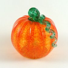 Medium Glass Pumpkin - Orange