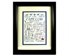 Framed Cape Cod Calligraphy Sampler