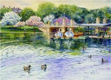 Two Swan Boats - Art Print