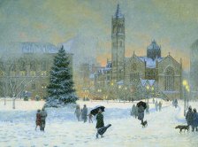 Twilight Snowfall, Copley Square