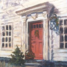 Red Door, Old Deerfield Framed Art Print