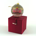 Boston State House ball ornament on its locking box