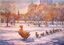 Boston Ducklings Garden Afternoon Holiday Cards