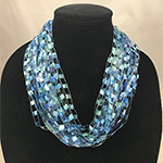 Tiffany Blue Gem 12" Fiber Necklace