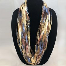 Blue Sand Marble 18" Fiber Necklace