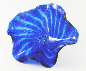 Cobalt Aquatic handblown glass bowl