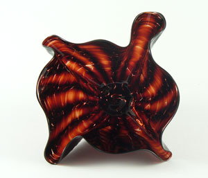 Aquatic handblown votive in ruby