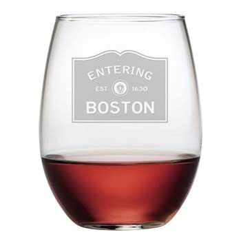 Entering Boston Stemless Wine Glass Set of 4