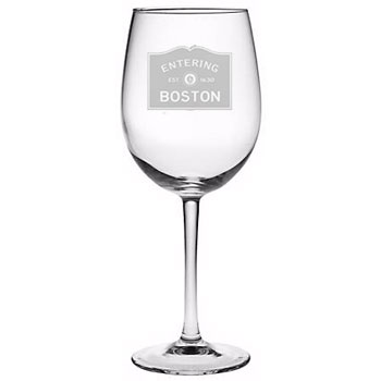 Entering Boston Wine Glass Set of 4