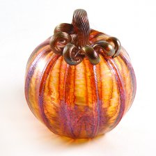 Medium Glass Pumpkin - Frosted Harvest