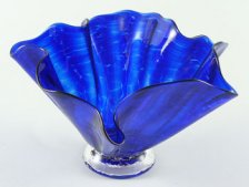Aquatic Handblown Glass Votive - Cobalt