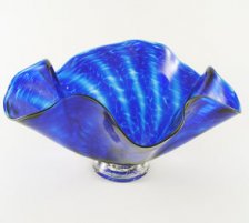 Aquatic Handblown Glass Bowl - Cobalt