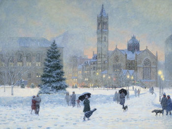 Twilight Snowfall, Copley Square - Print