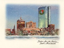 Boston From The Charles Holiday Card