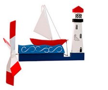 Sailboat and Lighthouse Whirligig