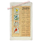 2019 Four Seasons Birds Calendar Towel