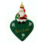 Santa with Love Boston Ornament