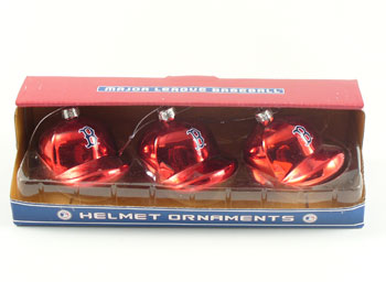 Red Sox Cap Ornament 3 Pack