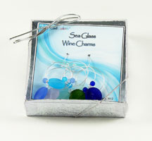 Sea Glass wine charms